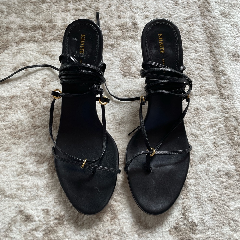 KHAITE Black Heels with Elegant Straps